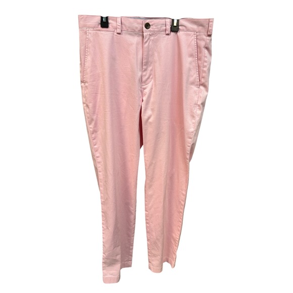Brooks Brothers Men's Clark Pink Stretch Chino Pants W34 L32 Casual - Picture 1 of 6